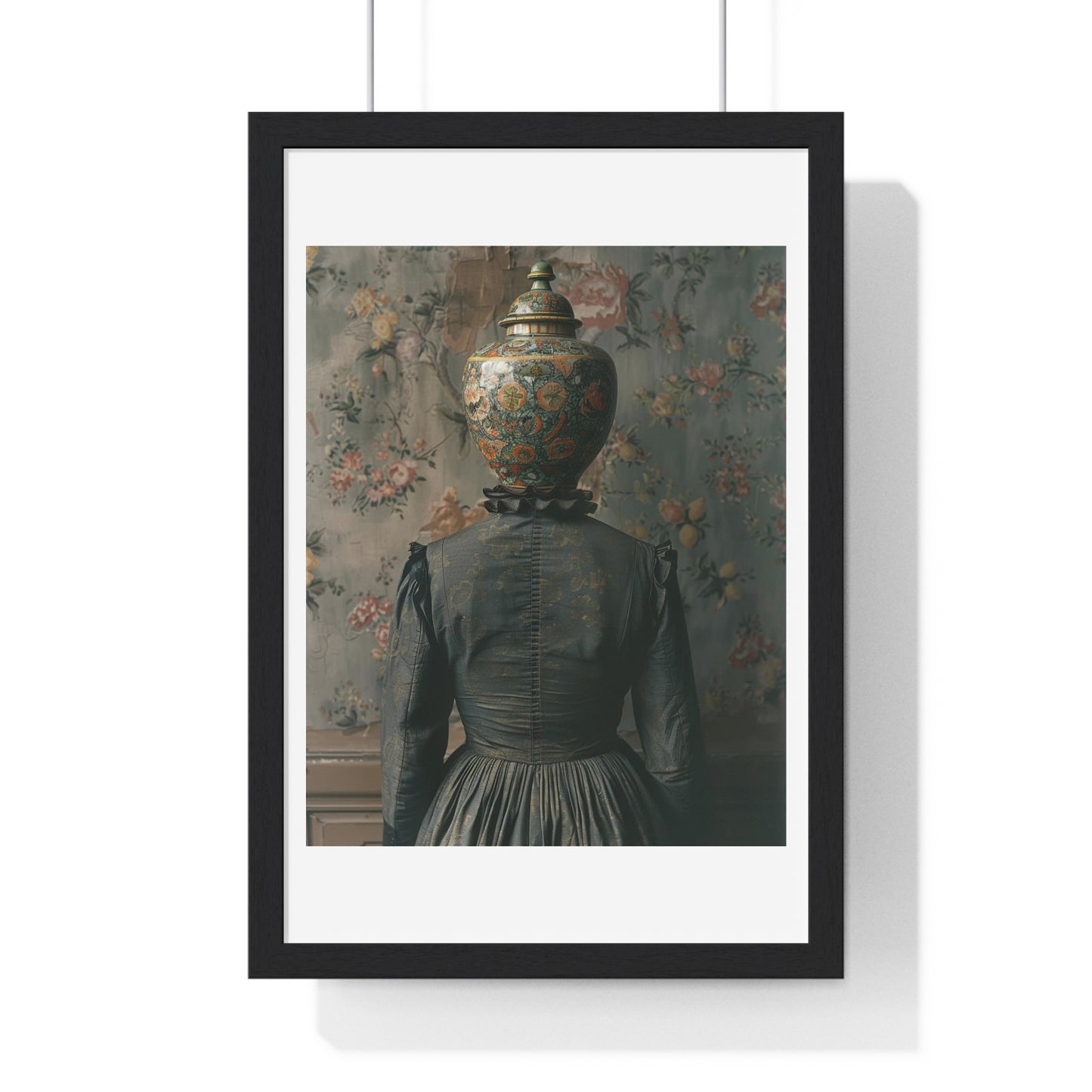 Head Replacement II, Abstract Art 'Designed by AI', Framed Art Print