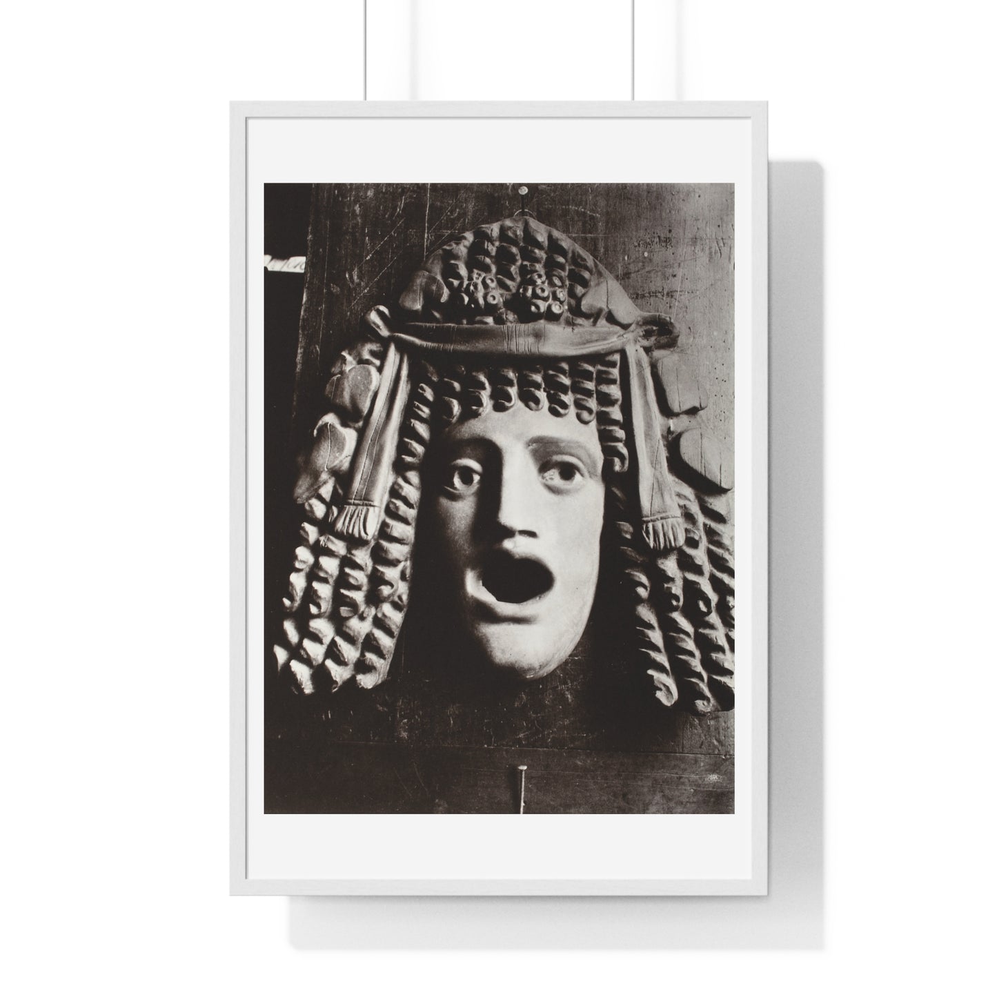 Masque Antique (1923-1924) by Eugène Atget, from the Original, Wooden Framed Art Print