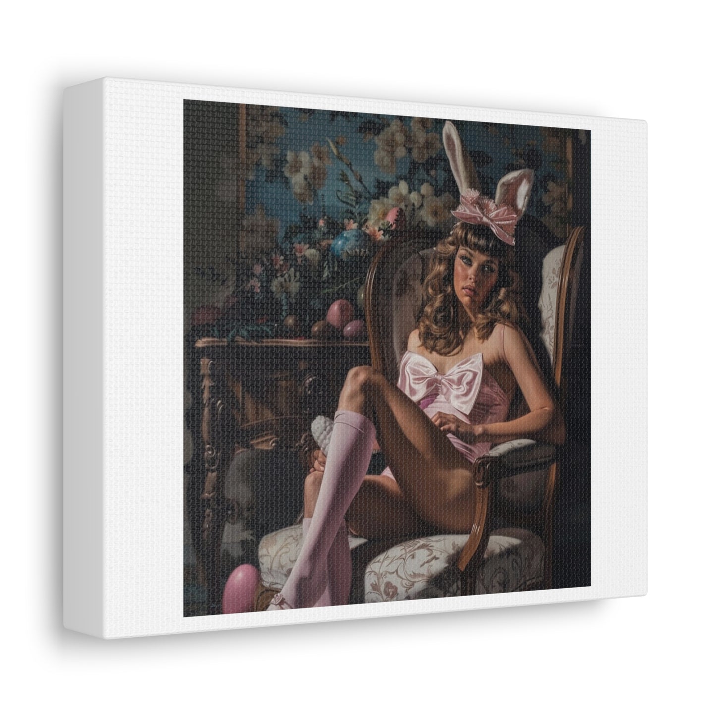 Secret Life of a Bunny Girl 'Designed by AI' Art Print on Canvas