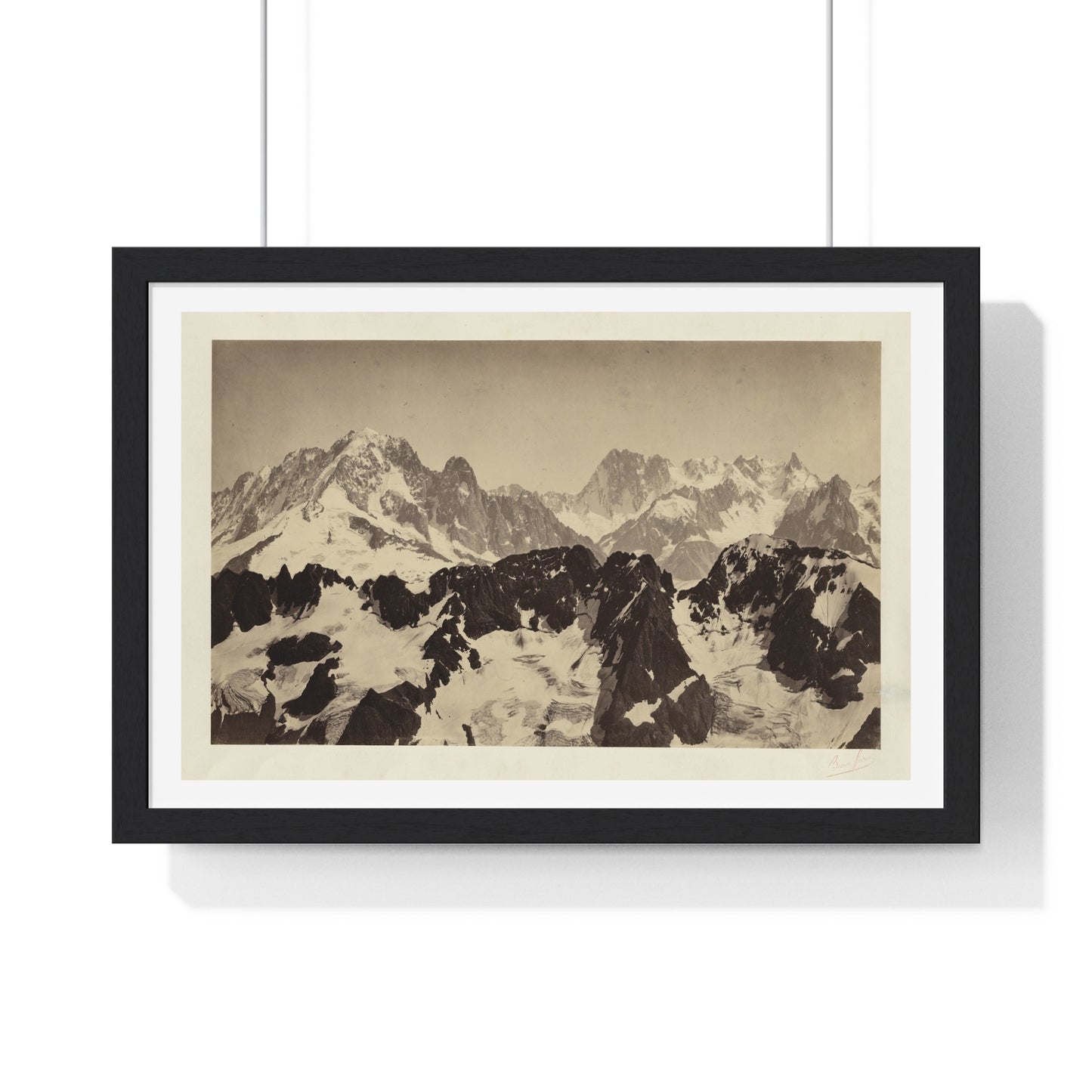 Vintage Photography, View of the Alps (1860–1861) by Bisson Frères, from the Original, Framed Print