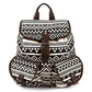 Canvas Aztec Geometric Print Backpack