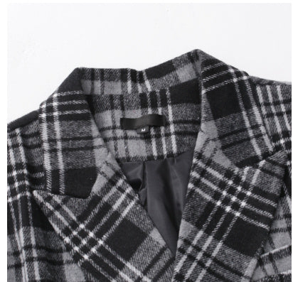 Men's Loose-Fitting Thickened Plaid Jacket, Autumn and Winter Collection