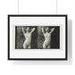 Portrait of a Naked Woman (1873–1910) Vintage Black & White Photography from the Original, Framed Art Print