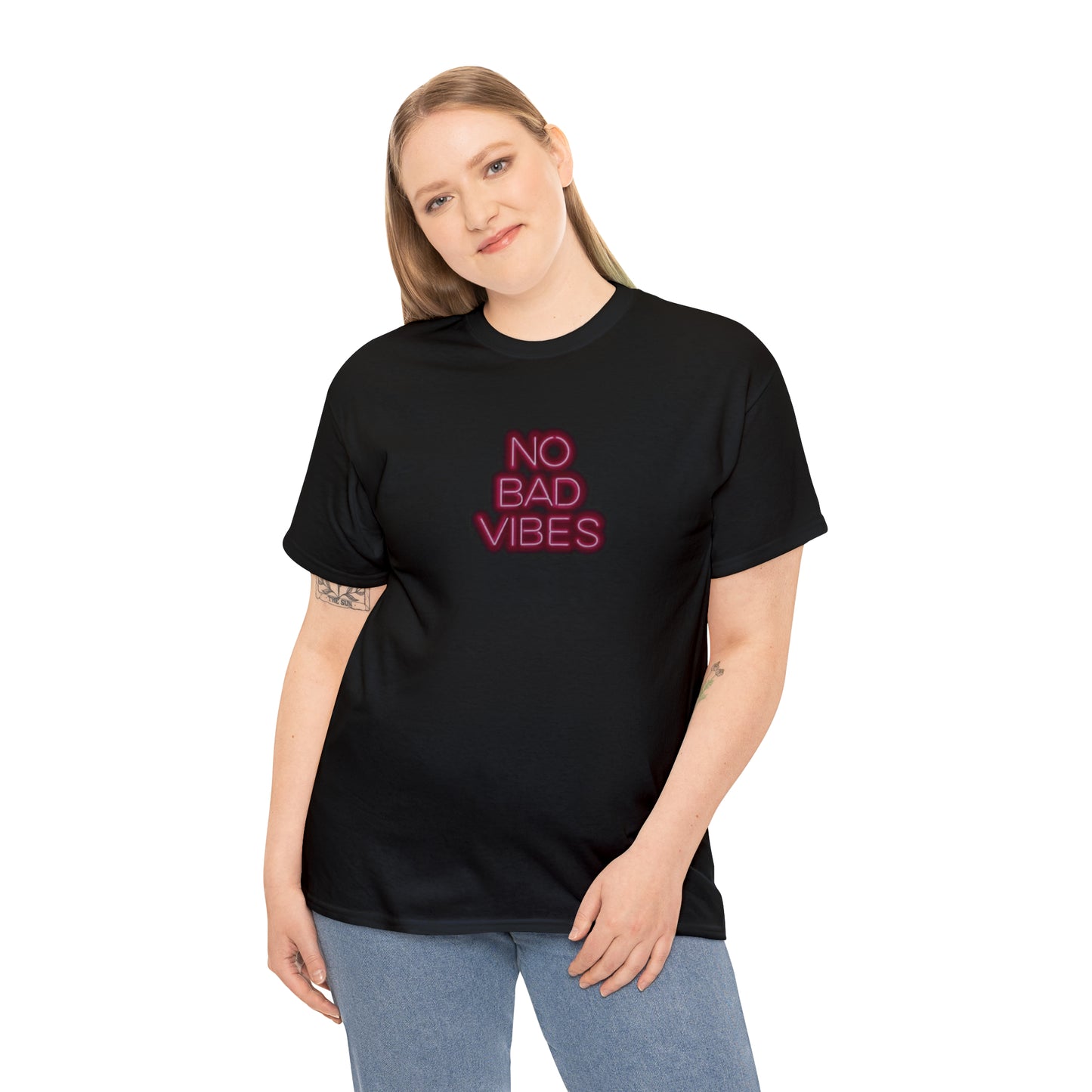 No Bad Vibes, Neon Design T-Shirt