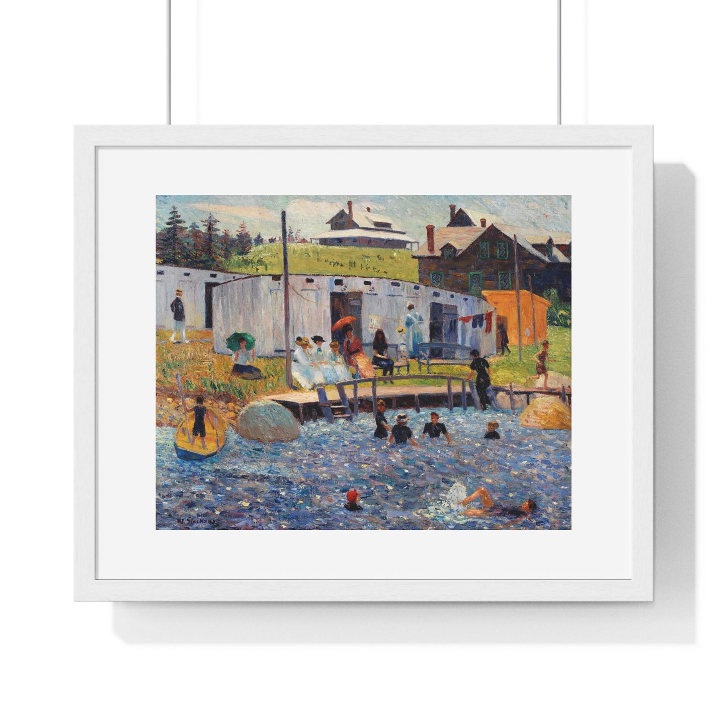The Bathing Hour, Chester, Nova Scotia (1910) by William James Glackens, from the Original, Framed Print