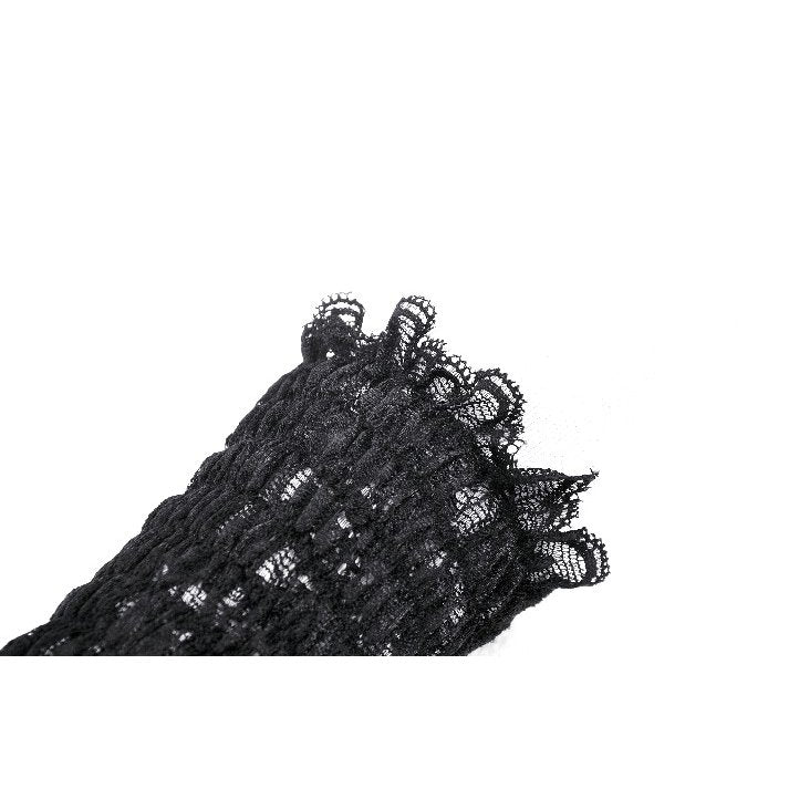 Dark in Love Ottilie Gothic Embellished Lace Fingerless Gloves