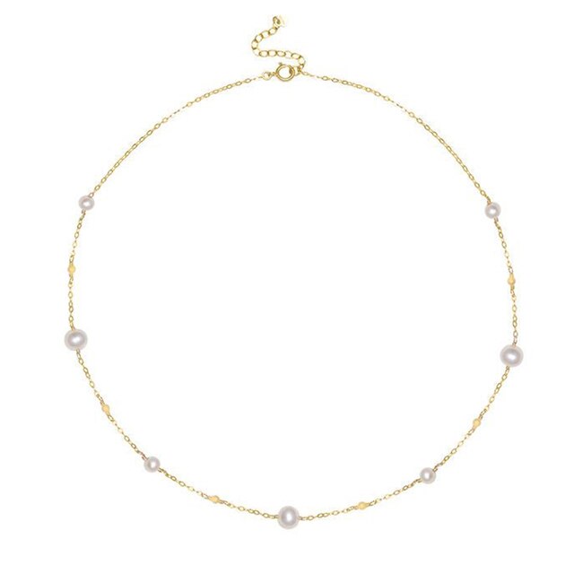 Gold Pendant Pearl Choker Necklace