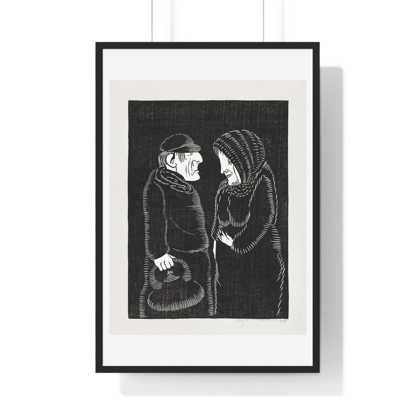 Fantastical Man and Woman 'Fantasie Man en Vrouw' (1929) by Samuel Jessurun de Mesquita, from the Original, Framed Art Print