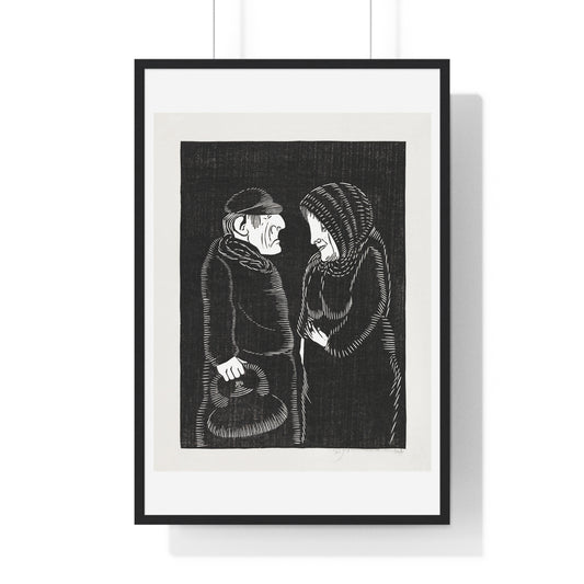 Fantastical Man and Woman 'Fantasie Man en Vrouw' (1929) by Samuel Jessurun de Mesquita, from the Original, Framed Art Print