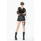 Dark in Love Punk Mesh Hollow-Out Hooded Top