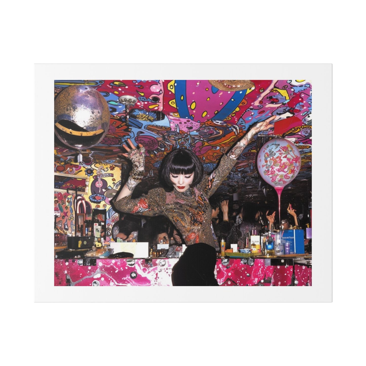 Psychedelic Japan VI Abstract Art 'Designed by 'AI Canvas Art Print