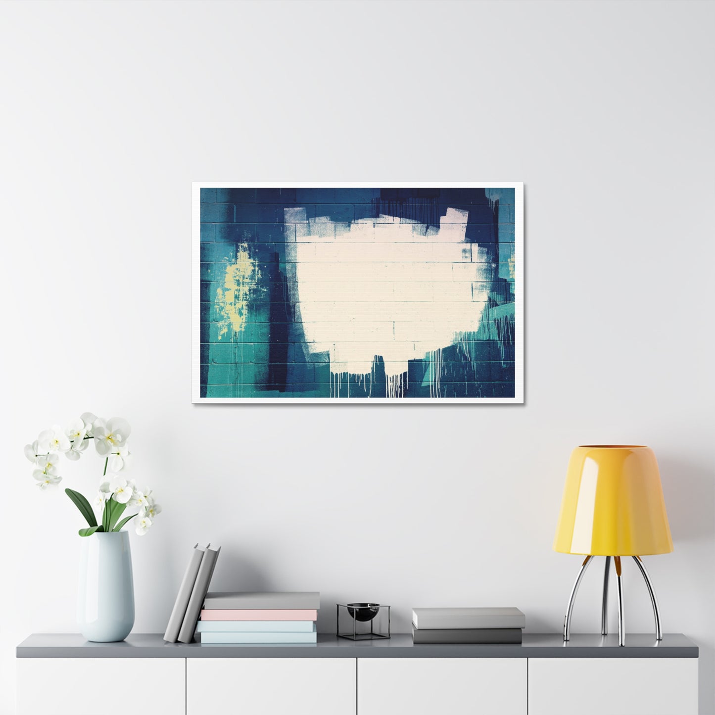 Urban Grunge on a Block Wall Art Print on Satin Canvas