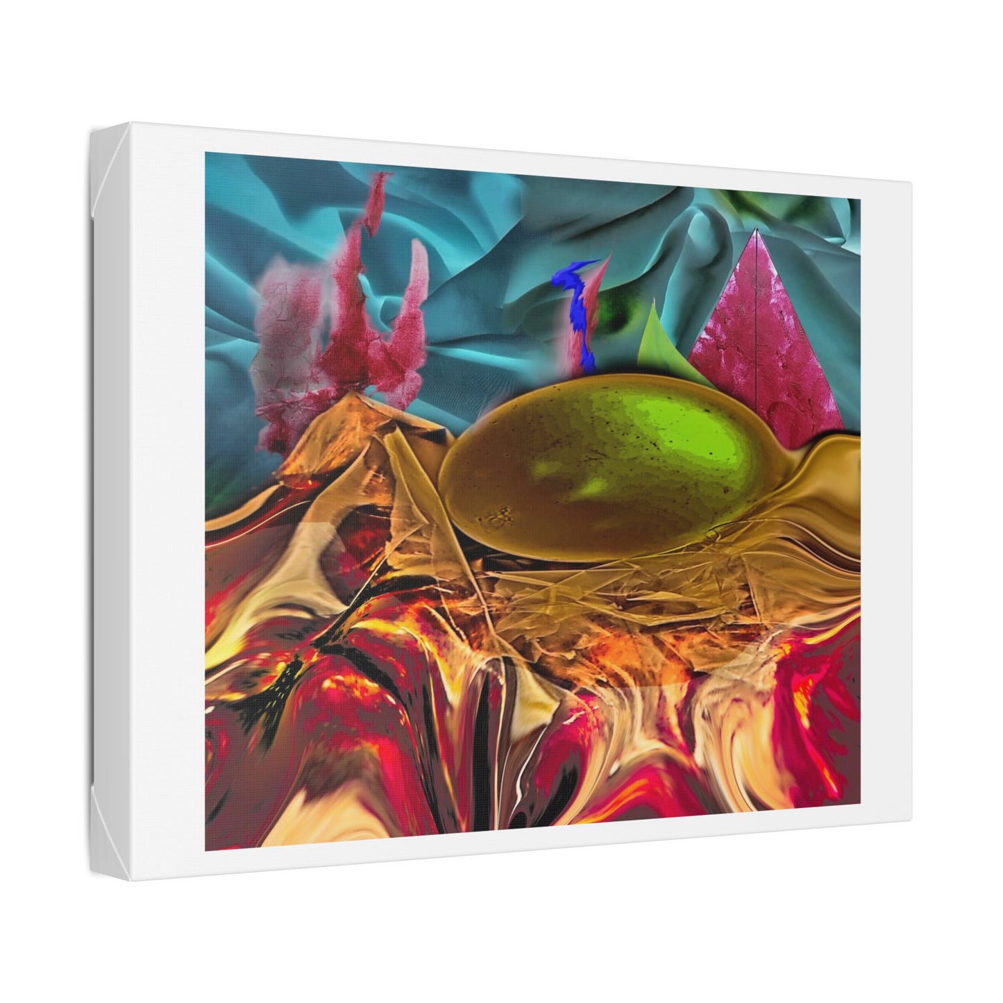 Digital Pastiche Abstract Art 'Designed by AI' Satin Canvas Print