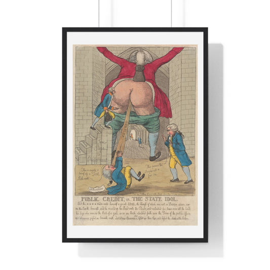 Satirical Print 'Public Credit, Or, The State Idol' (1791) by William Dent, from the Original, Framed Print