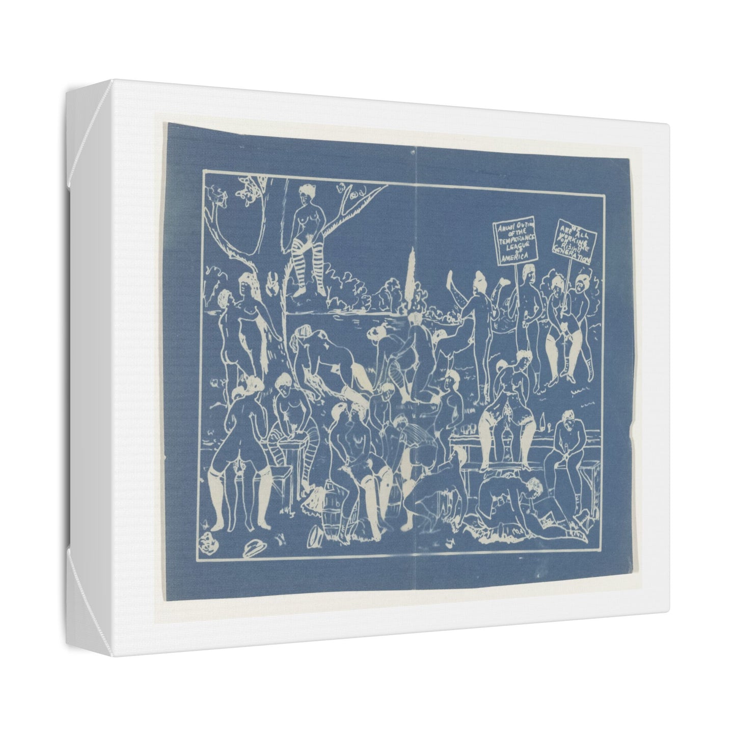 Fotoreproductie van Risqué Onderwerp, Tekening van een Orgie (circa 1900) by Anonymous, Canvas Art Print