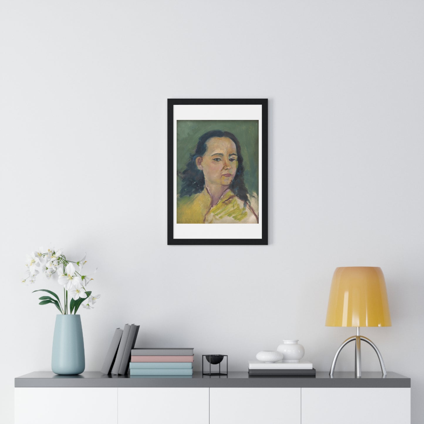 Portrait of a Woman (1920) by Arnold Peter Weisz Kubínčan, from the Original, Framed Art Print