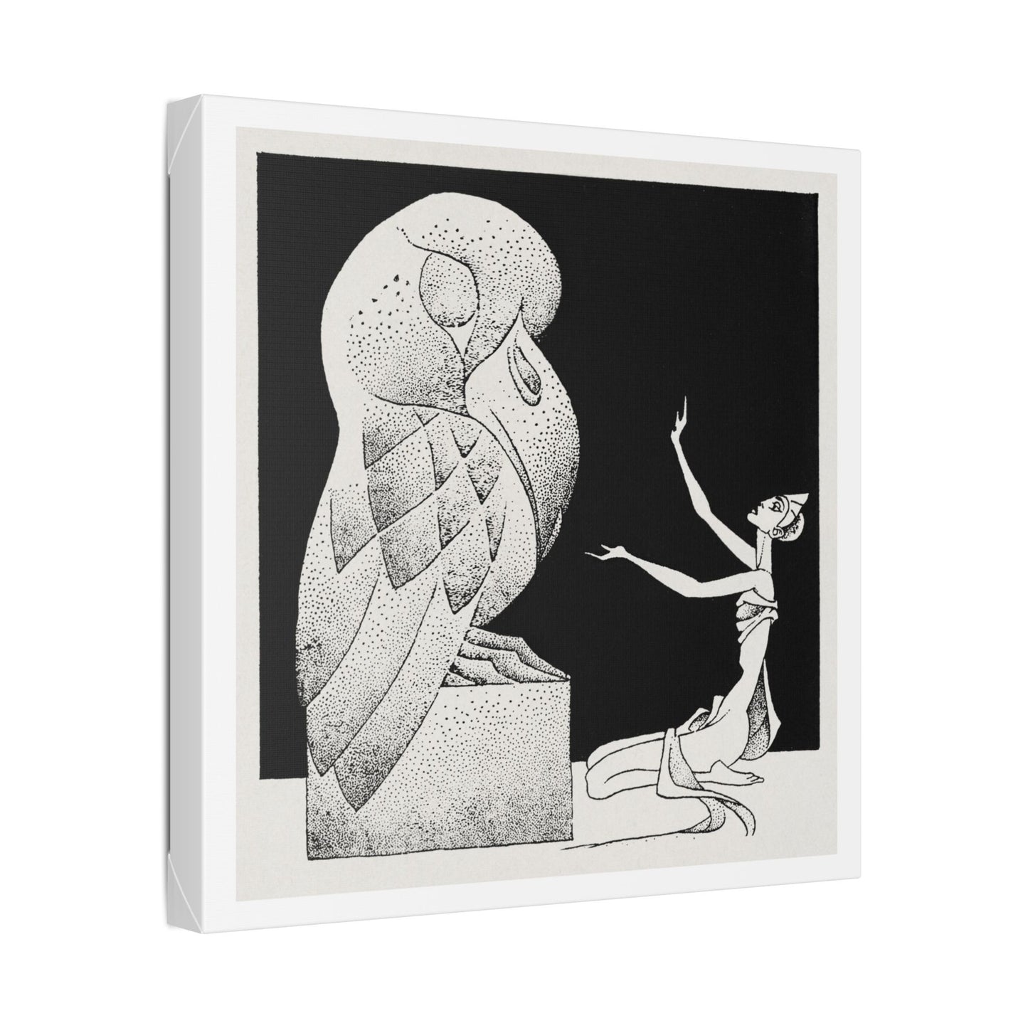 Vintage Illustration for Dragon Moon, a Short Tale by Henry Kuttner (1941) by Hannes Bok, Canvas Art Print