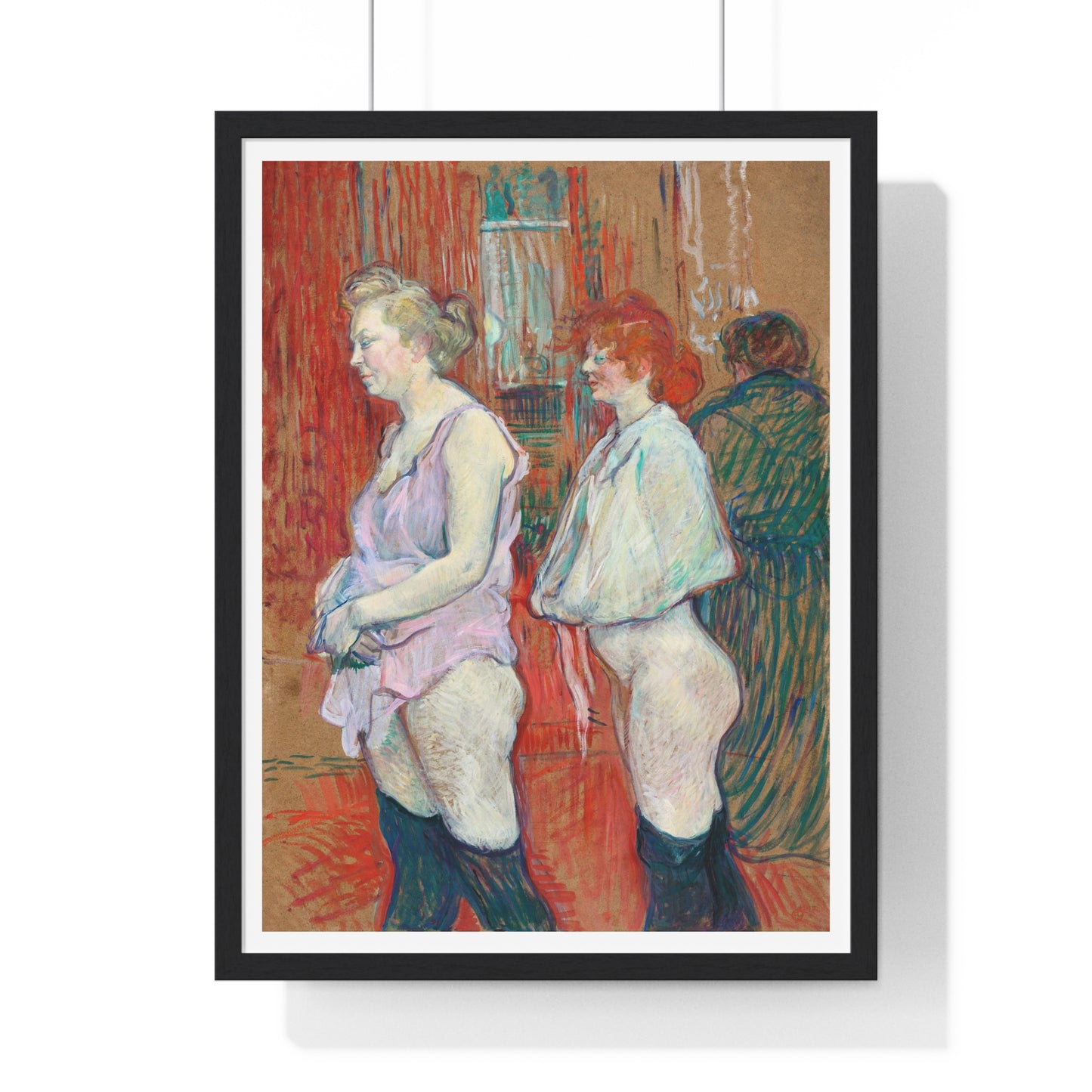 Rue des Moulins: The Medical Inspection (1894) by Henri Toulouse–Lautrec from the Original, Framed Art Print