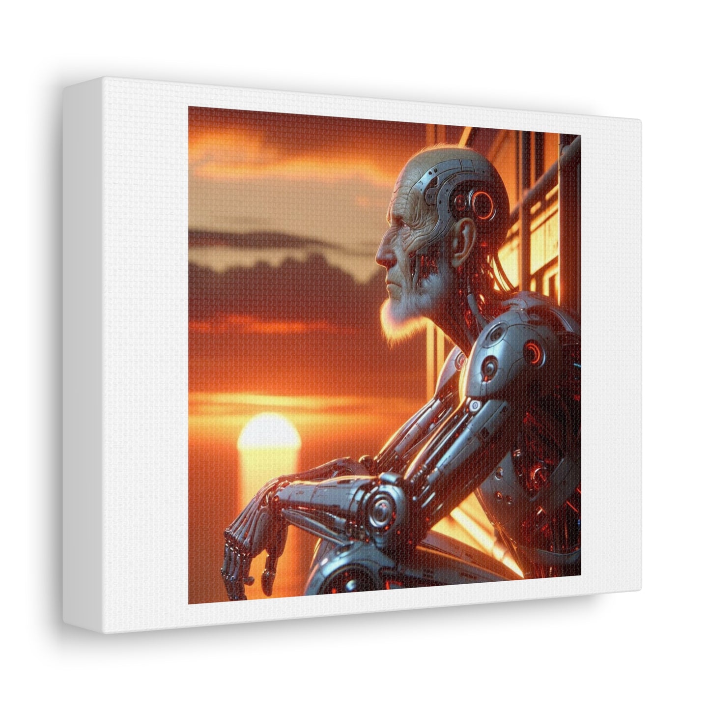 Battery Level 1% 'Designed by AI' Art Print on Canvas