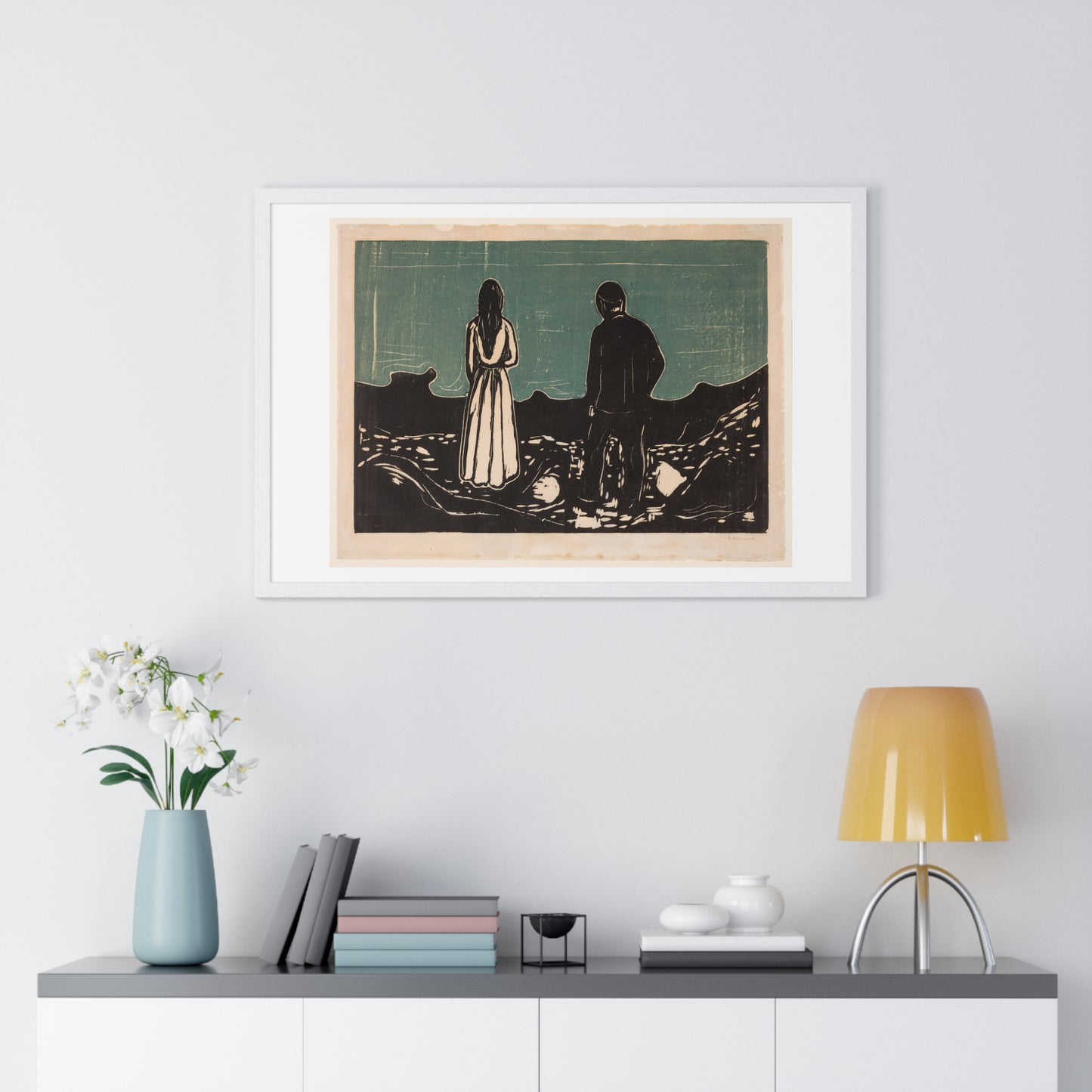 Two People. The Lonely Ones (1899) by Edvard Munch, from the Original, Framed Print