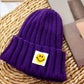 Baby Toddler Ribbed Knit Smile Face Beanie 'LOVE SMILE'