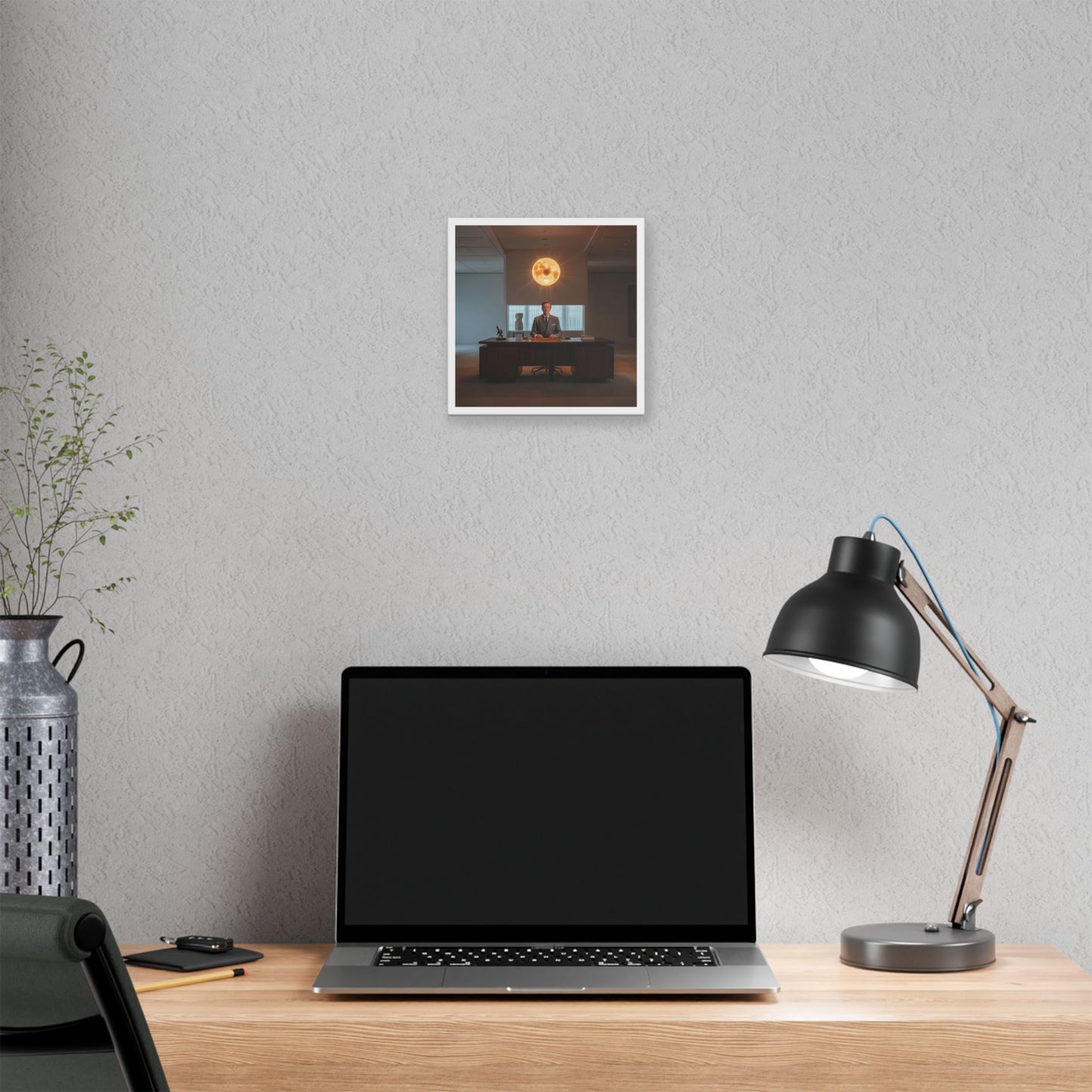 Boss Never Leaves the Building Without His Own Sun 'Designed by AI' Canvas Art Print