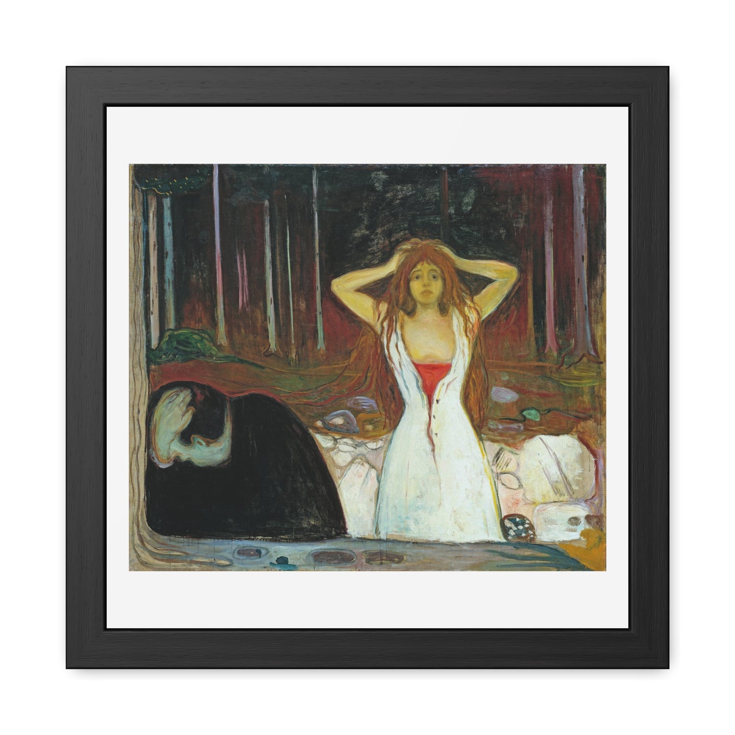 Ashes (1895) by Edvard Munch Reproduction of the Famous Painting from the Original, Wooden Framed Print