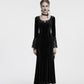 Punk Rave Isolde Velvet Lace Sleeve Dress In Black