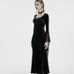 Punk Rave Isolde Velvet Lace Sleeve Dress In Black