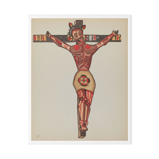 Plate 27 Christ Crucified from Portfolio Spanish Colonial Designs of New Mexico, from the Original, Canvas Art Print