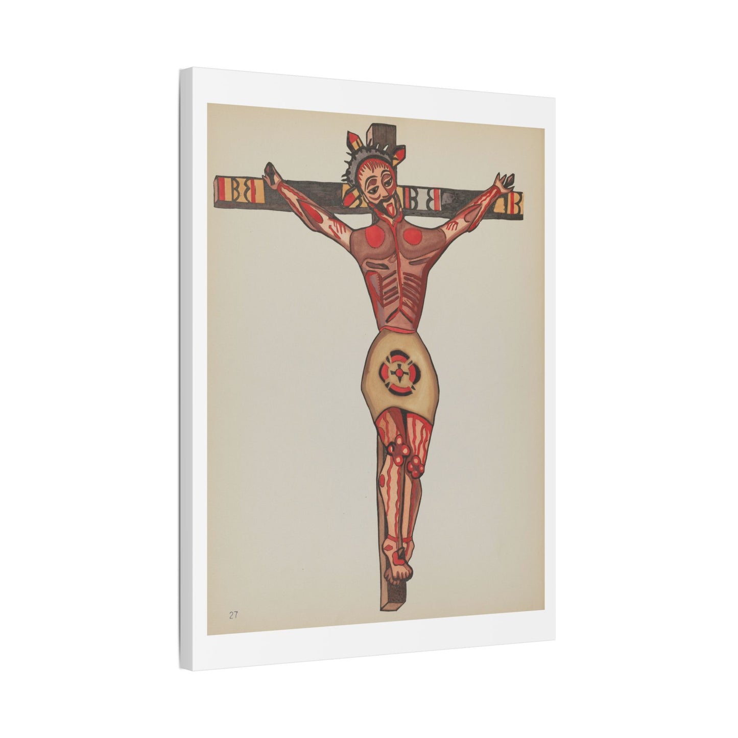 Plate 27 Christ Crucified from Portfolio Spanish Colonial Designs of New Mexico, from the Original, Canvas Art Print