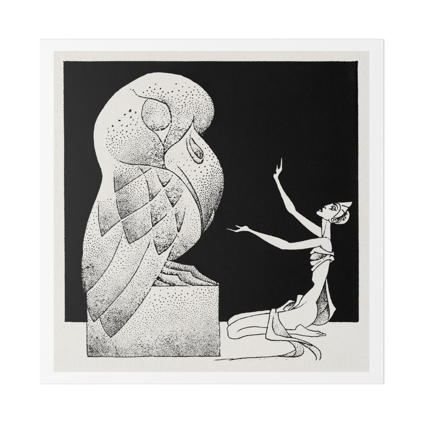 Vintage Illustration for Dragon Moon, a Short Tale by Henry Kuttner (1941) by Hannes Bok, Canvas Art Print