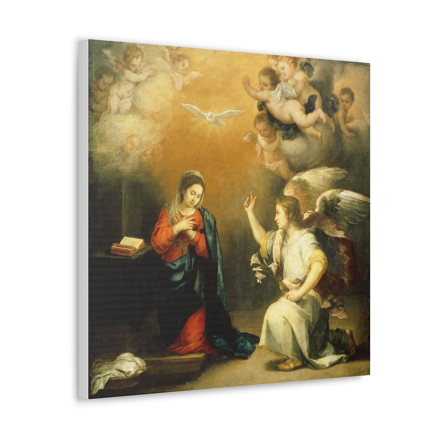 Annunciation to the Virgin (1660–1680) by Bartolomé Esteban Murillo Art Print from the Original Oil on Canvas