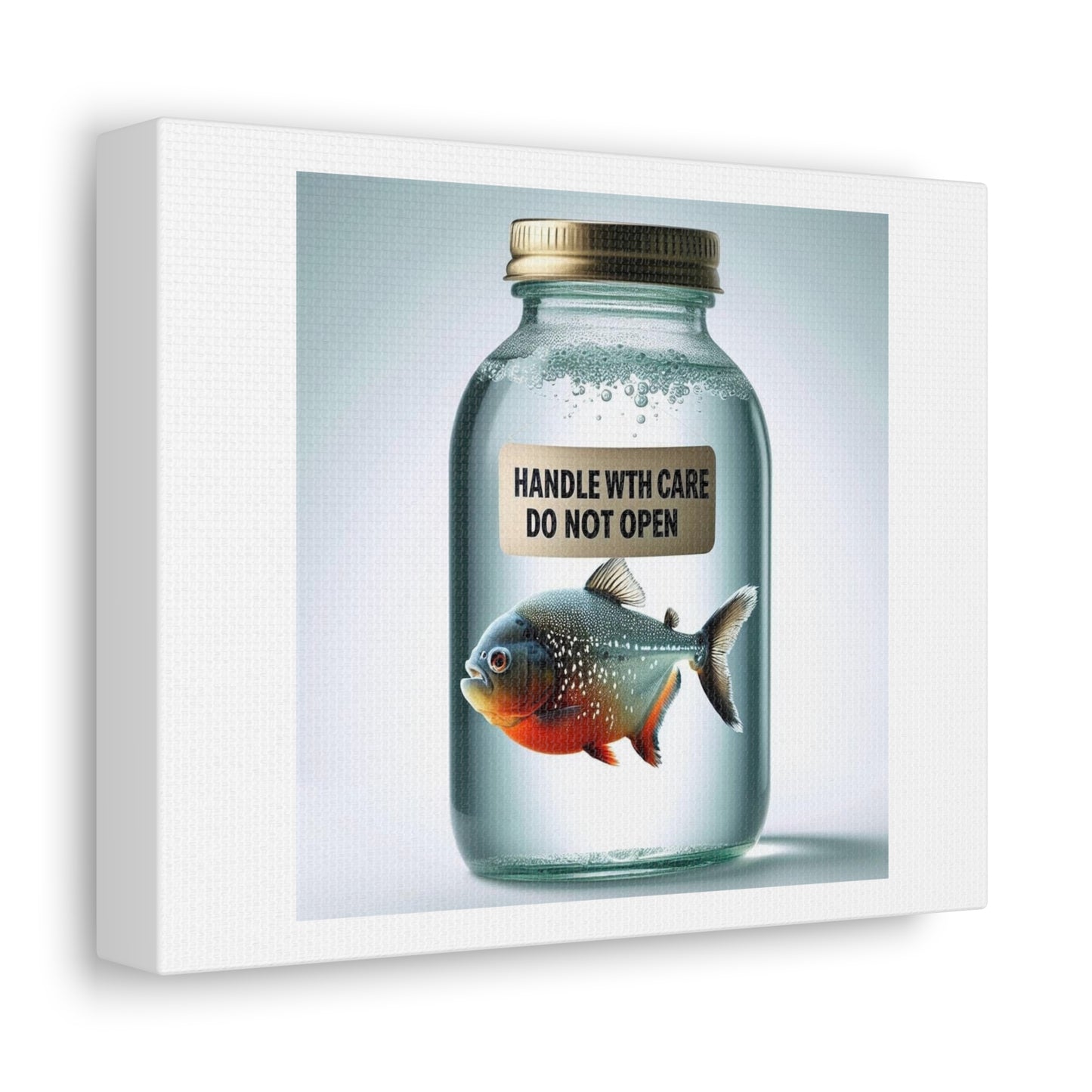 Life is Like a Jar of Piranhas 'Designed by AI' Art Print on Canvas