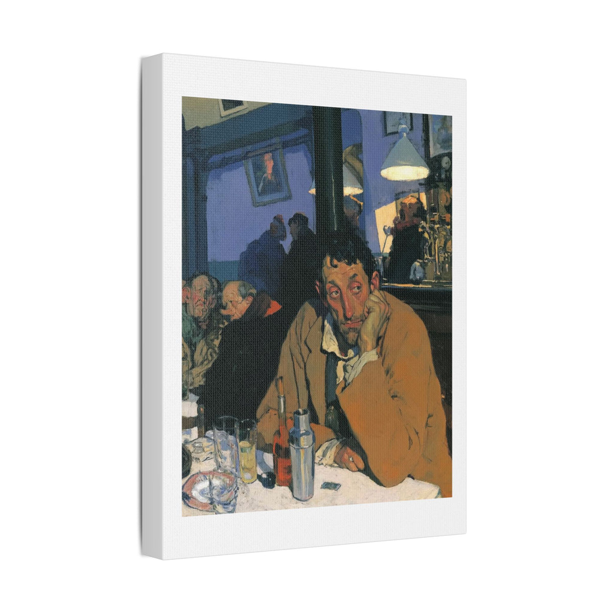 Café Art, Print on Satin Canvas, Stretched