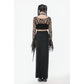 Dark in Love Morana Mesh Crochet-Knit Bell Sleeve Crop Top