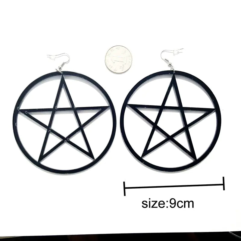 Acrylic Star Shape Earrings, Oversized Trendy Design
