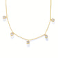 Arden Necklace, Five Spaced Zirconia Stones