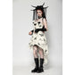 Dark in Love Zosia Punk Gothic Butterfly Embroidered Lace Dress in Beige