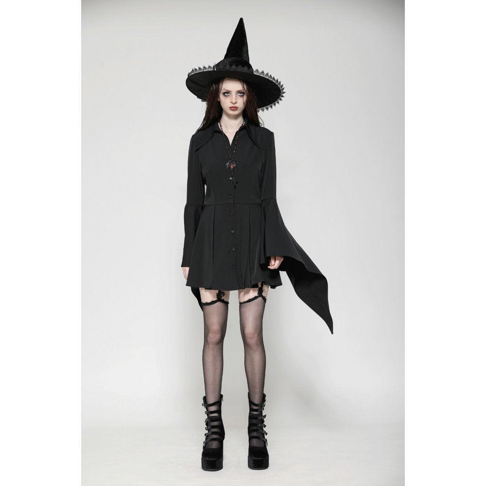 Dark in Love Darya Witchy Bell-Sleeve Shirt Dress