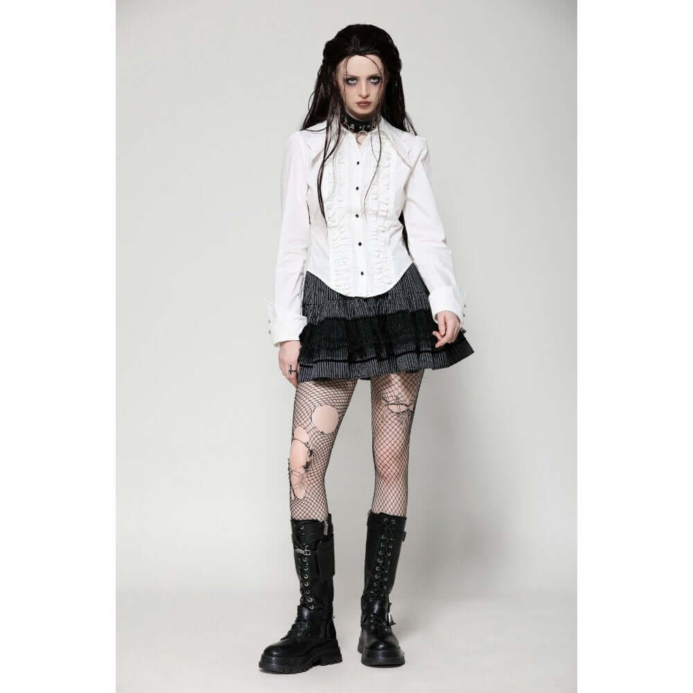 Dark in Love Queeny Gothic Demon White Shirt