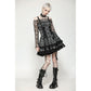 Dark in Love Ida Punk Grey Tartan Metal-Studded Dress