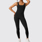 Women's Sleeveless Flare Jumpsuit, Fitness Yoga Suit