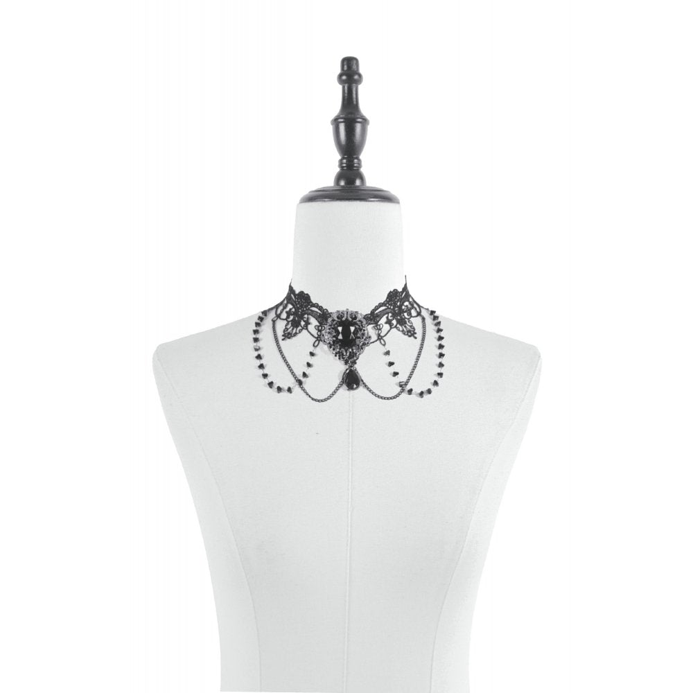 Dark In Love Adelina Vintage Lace-Layered Choker