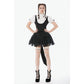 Dark in Love Court-Style Black and White Lace Blouse