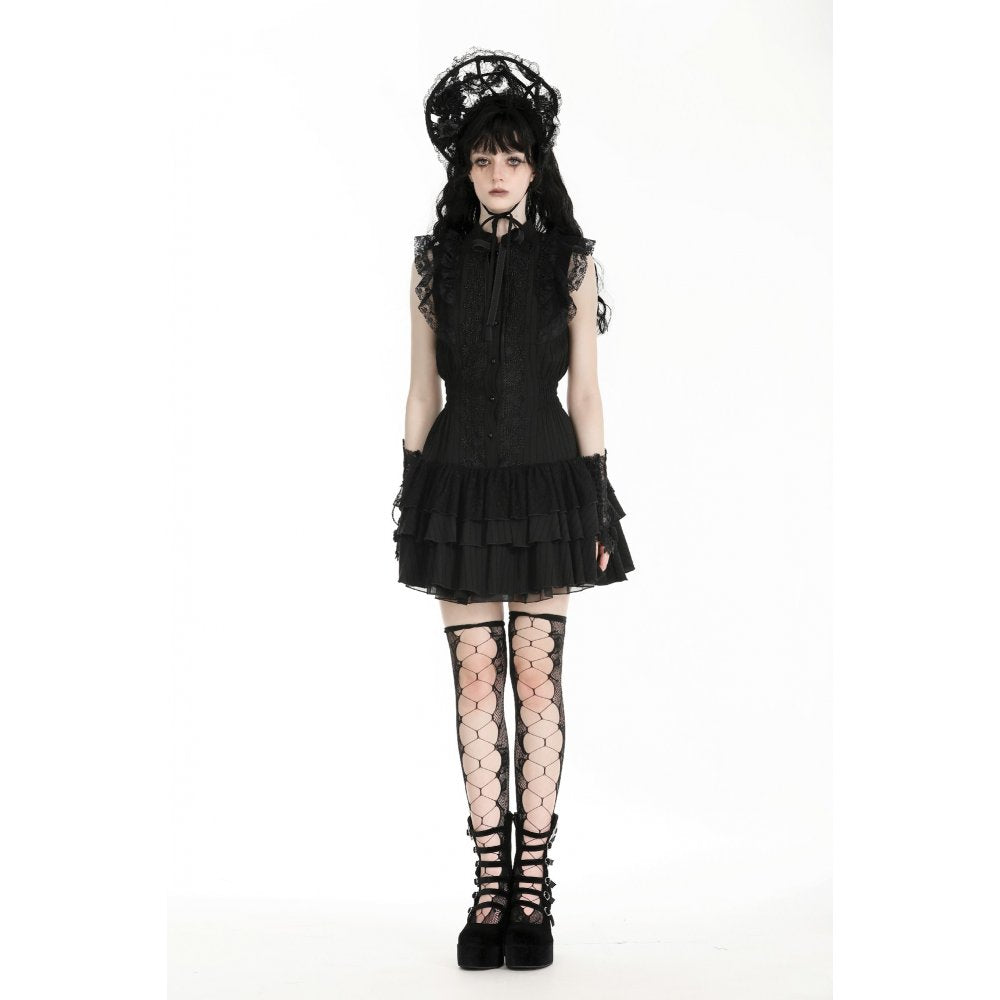 Dark in Love Diya Frilly Gothic Shirt Dress