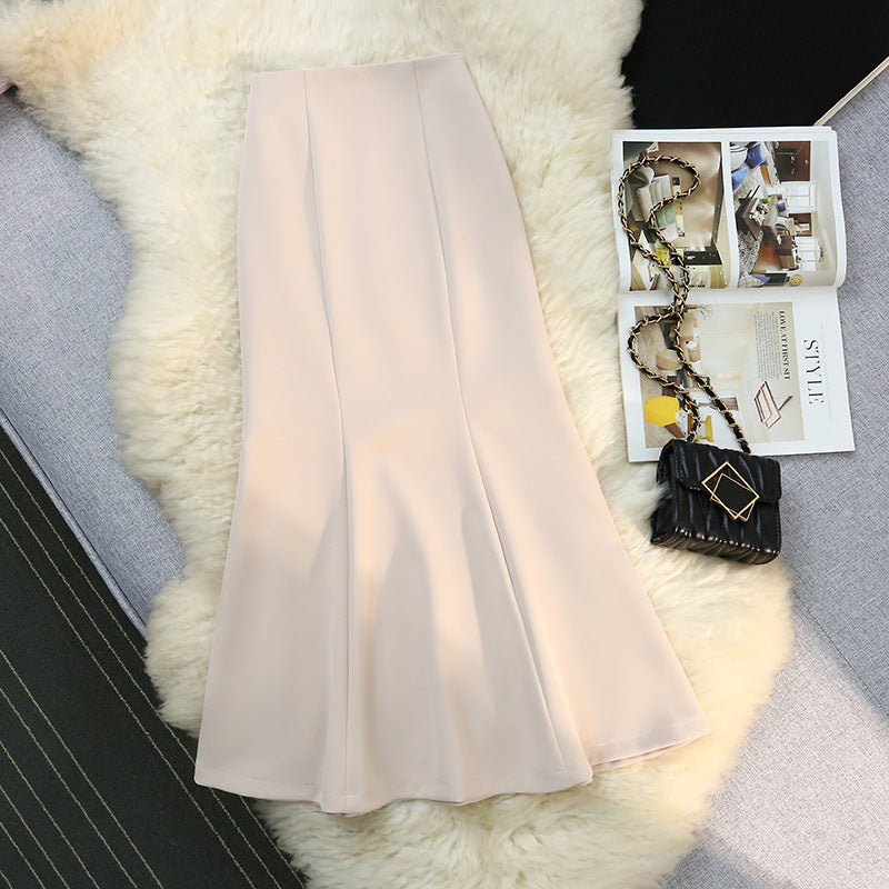 Vireous Fishtail High-Waist All-Matching Daily Wear Maxi Skirt