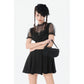 Dark In Love Victoria Black Lace Bow Mini Handbag
