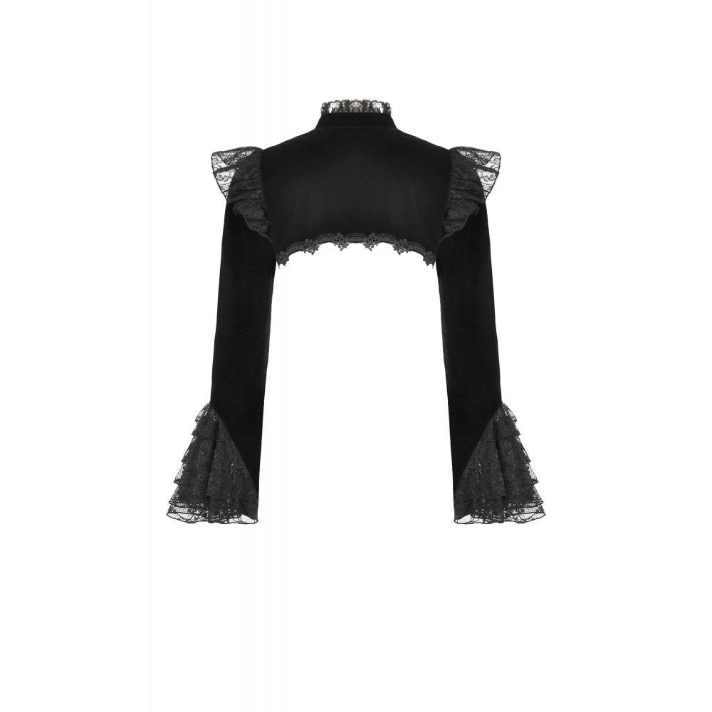 Dark in Love Erzebeth Lace Gothic Bolero Shrug in Black