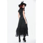 Dark in Love Vintage Gothic Lace-Layered Maxi Skirt